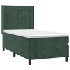 vidaXL Κρεβάτι Boxspring με Στρώμα & LED Σκ. Πράσινο 90x190 εκ Βελούδο
