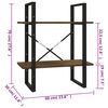vidaXL Βιβλιοθήκη με 2 Ράφια Καφέ Δρυς 60x30x70 εκ. Επεξεργ. Ξύλο