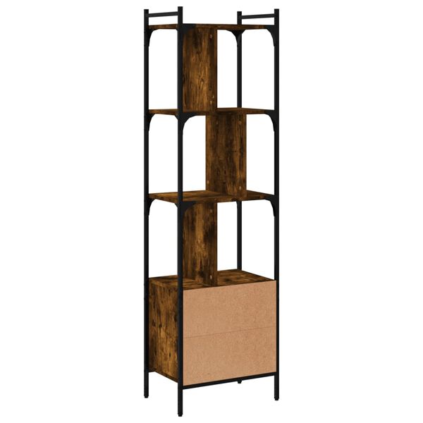 vidaXL Βιβλιοθήκη με Πόρτα Καπνιστή Δρυς 44,5x30x154,5 εκ. Επεξ. Ξύλο
