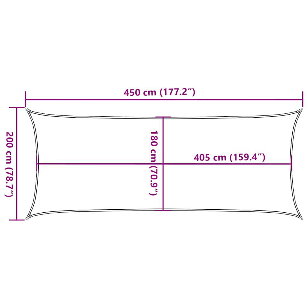 vidaXL Πανί Σκίασης Taupe 2 x 4,5 μ. από HDPE 160 γρ./μ²