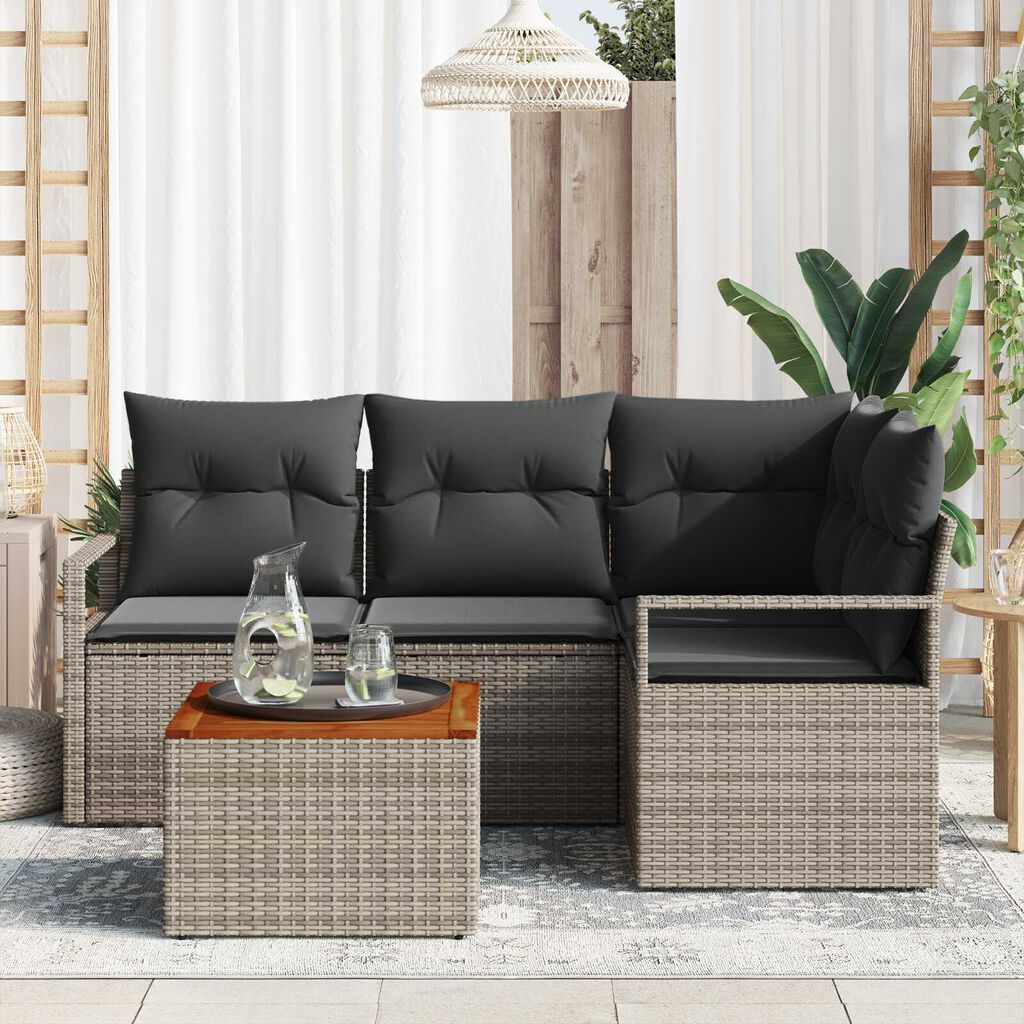 vidaXL Σετ Καναπέ Κήπου 5 pcs Γκρι
