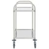 vidaXL Τρόλεϊ Κουζίνας με 2 Ράφια 95x45x83,5 εκ. από Ανοξείδωτο Ατσάλι