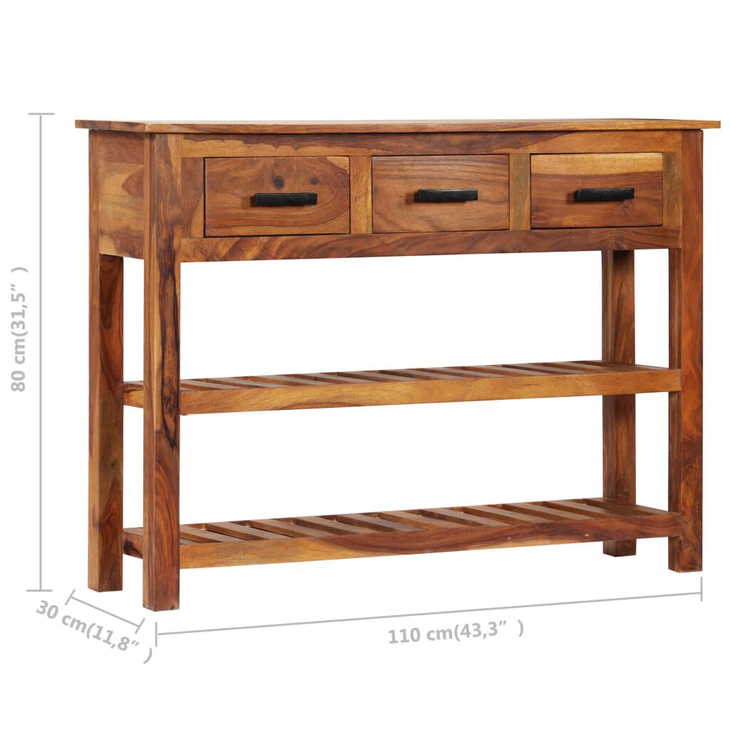 vidaXL Μπουφές με 3 Συρτάρια 110x30x80 εκ. από Μασίφ Ξύλο Ακακίας