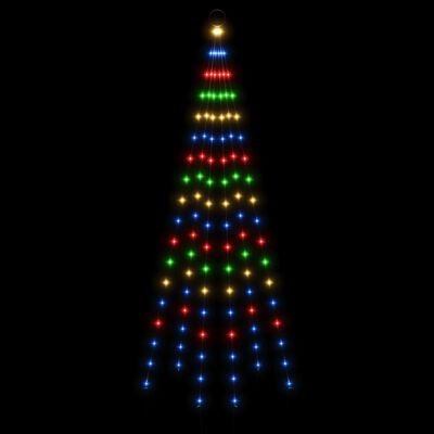 vidaXL Χριστουγεν. Δέντρο για Ιστό Σημαίας 108 LED Πολύχρωμο 180 εκ.