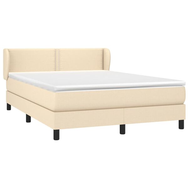 vidaXL &Kappa;&rho;&epsilon;&beta;ά&tau;&iota; Boxspring &mu;&epsilon; &Sigma;&tau;&rho;ώ&mu;&alpha; &Kappa;&rho;&epsilon;&mu; 140x200 &epsilon;&kappa;. &Upsilon;&phi;&alpha;&sigma;&mu;ά&tau;&iota;&nu;&omicron;