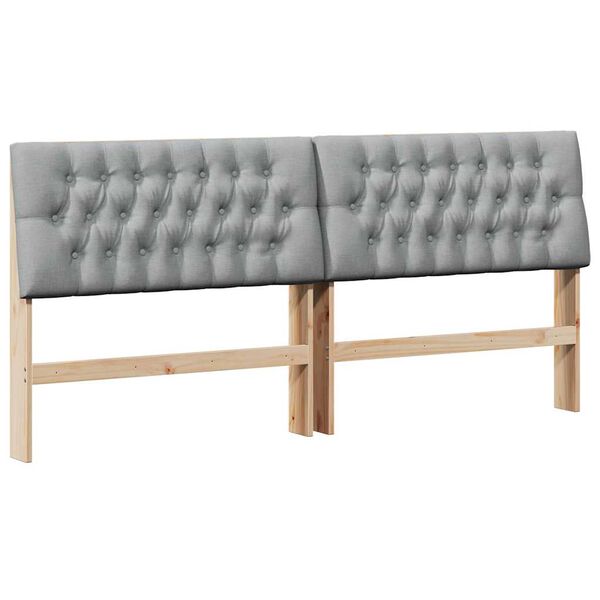 vidaXL Ταπετσαρισμένο κεφαλάρι Ανοιχτό γκρι 180 cm