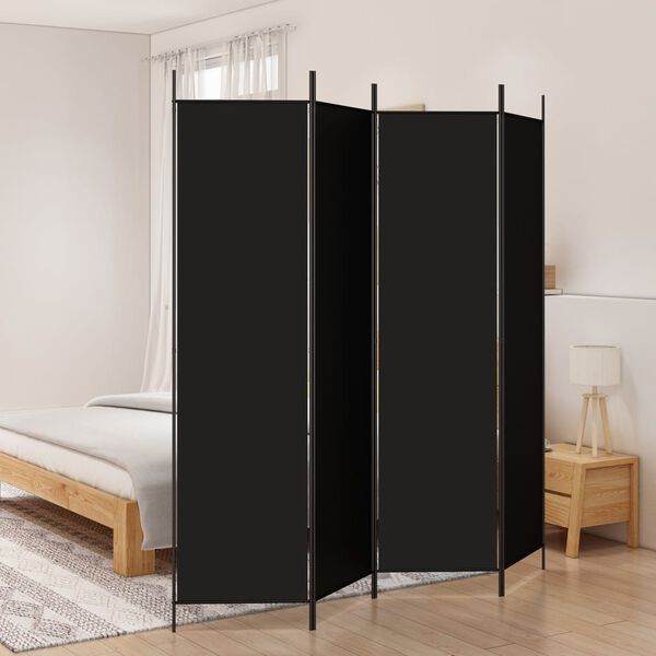 vidaXL Διαχωριστικό Δωματίου με 4 Πάνελ Μαύρο 200x200 εκ. από Ύφασμα