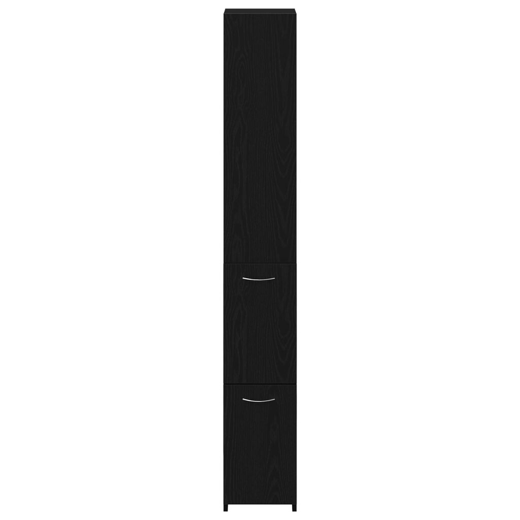 vidaXL Ντουλάπα Μπάνιου Μαύρη Δρυς 25x25x170 εκ από Επεξεργασμένο Ξύλο
