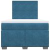 vidaXL Κρεβάτι Boxspring με Στρώμα Μπλε 120x200 εκ. Βελούδινο