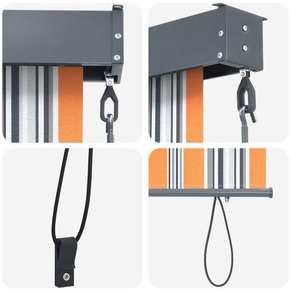 vidaXL Εξωτερικό ρολό Ριγέ Κίτρινο και μπλε 220 x 250 cm ύφασμα