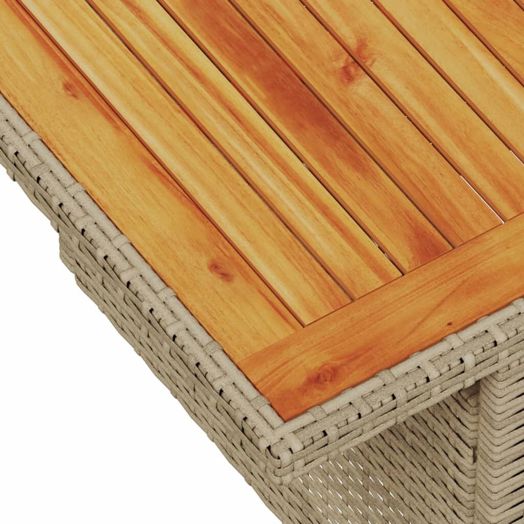 vidaXL Τραπέζι Κήπου Μπεζ 100x55x73 εκ. Συνθετικό Ρατάν / Ξύλο Ακακίας