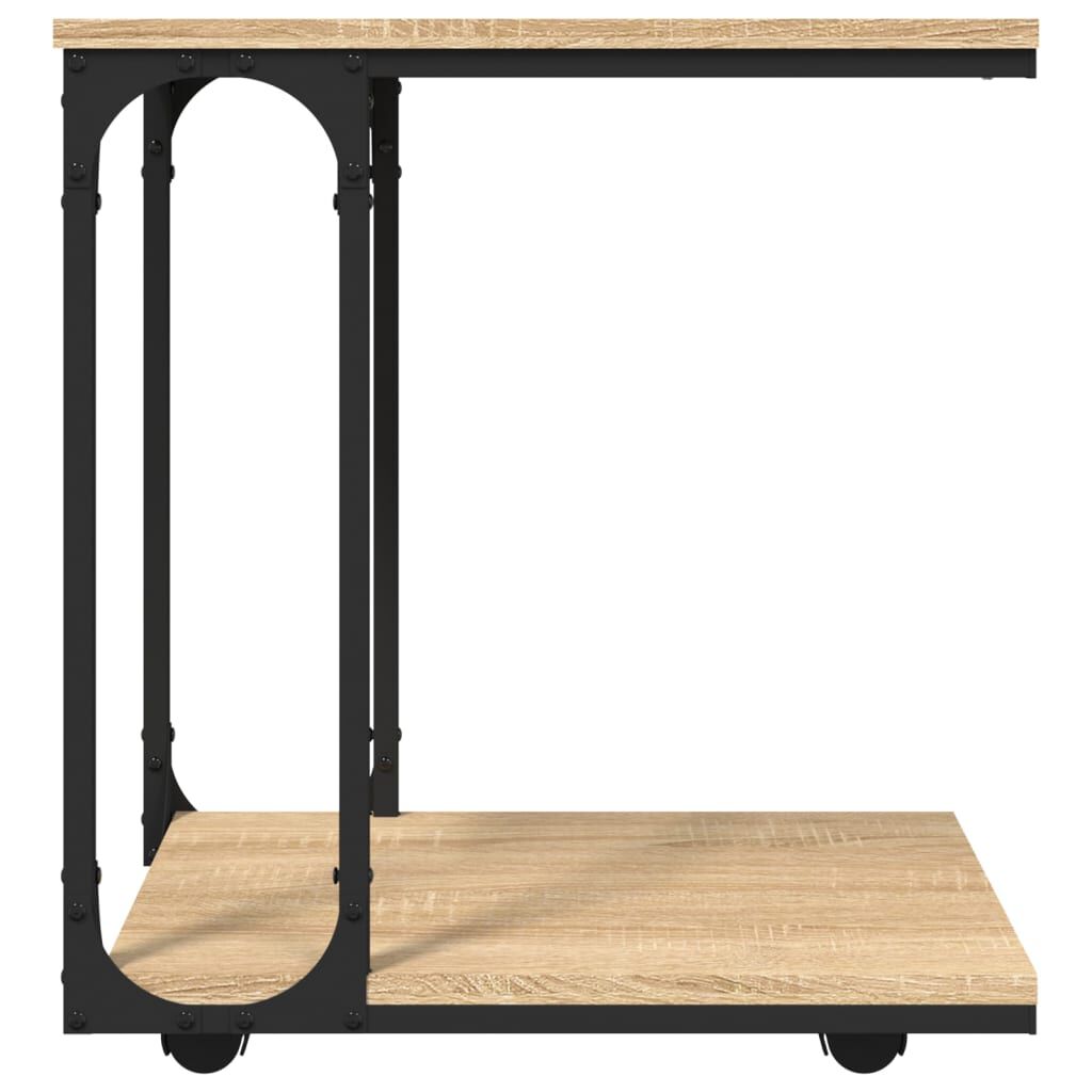 vidaXL Βοηθητικό Τραπέζι με Ρόδες Sonoma Δρυς 50x35x55,5εκ. Επεξ. Ξύλο