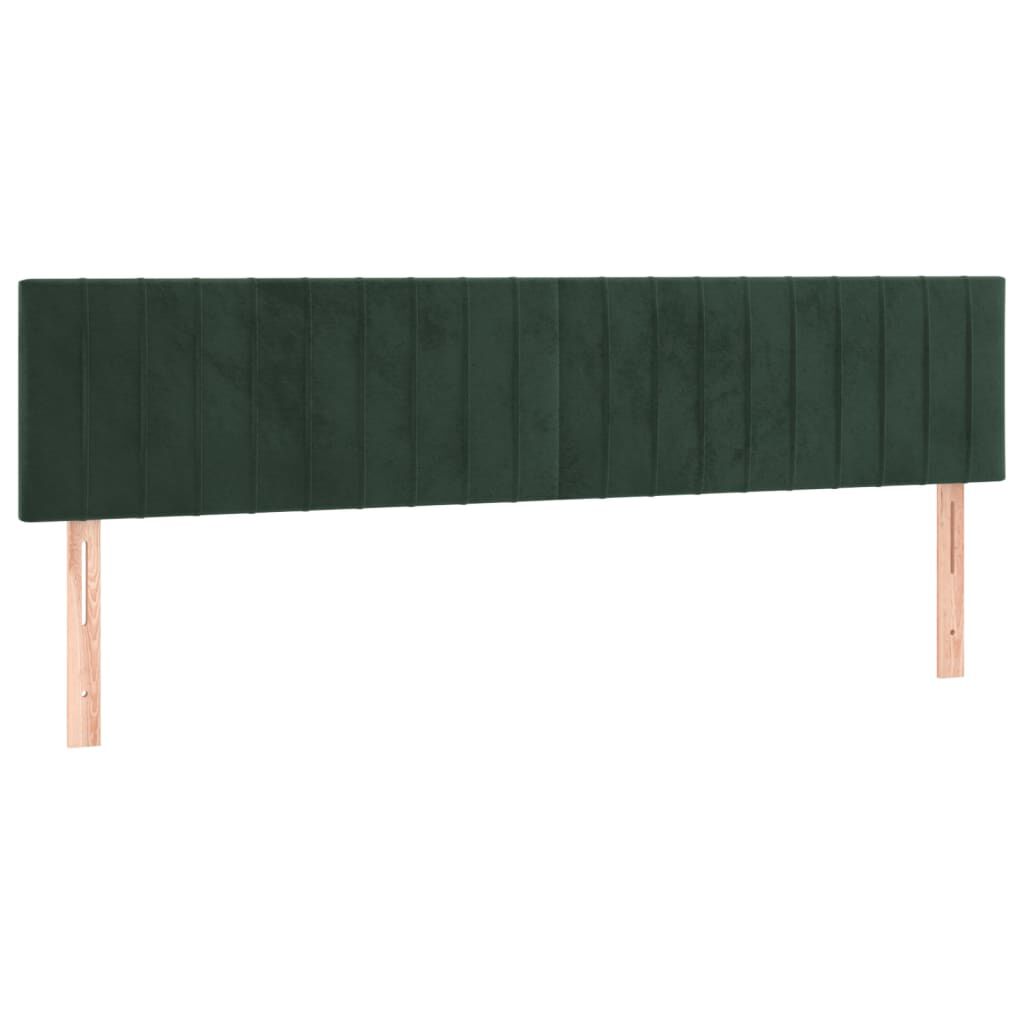 vidaXL Κρεβάτι Boxspring με Στρώμα Σκούρο Πράσινο 160x200εκ. Βελούδινο