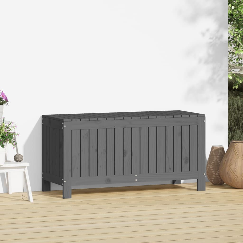 vidaXL Κουτί Αποθήκευσης Κήπου Γκρι 108x42,5x54 εκ. Μασίφ Ξύλο Πεύκου