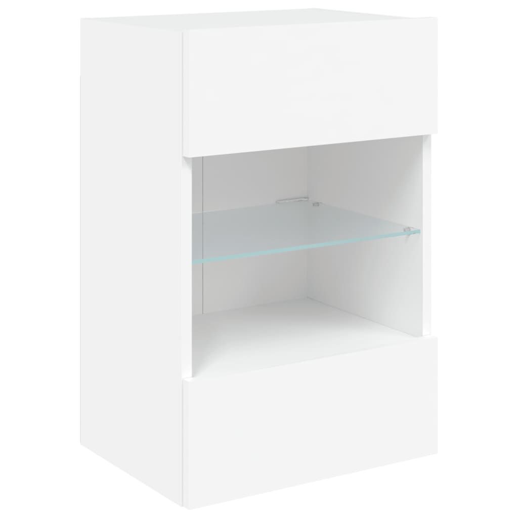 vidaXL Έπιπλο Τοίχου Τηλεόρασης με LED Λευκό 40x30x60,5 εκ.