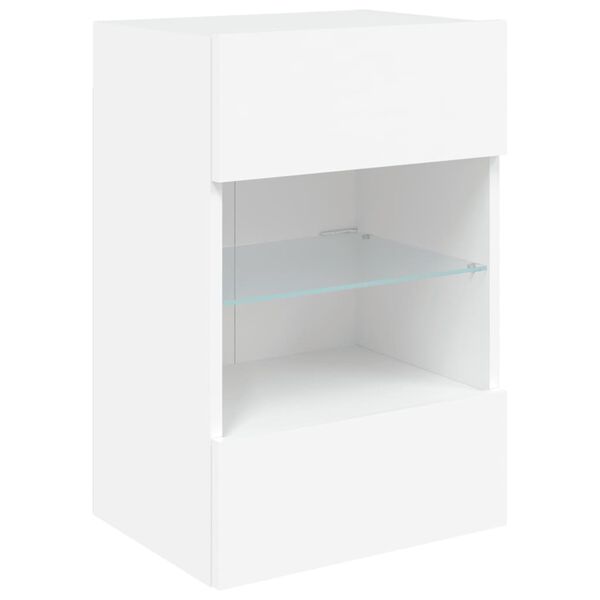 vidaXL Έπιπλο Τοίχου Τηλεόρασης με LED Λευκό 40x30x60,5 εκ.