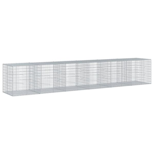 vidaXL Συρματοκιβώτιο με Κάλυμμα 600x100x100εκ από Γαλβανισμένο Χάλυβα