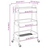 vidaXL Τρόλεϊ αποθήκευσης 3 επιπέδων Λευκό 42x41,5x77 cm Χάλυβας