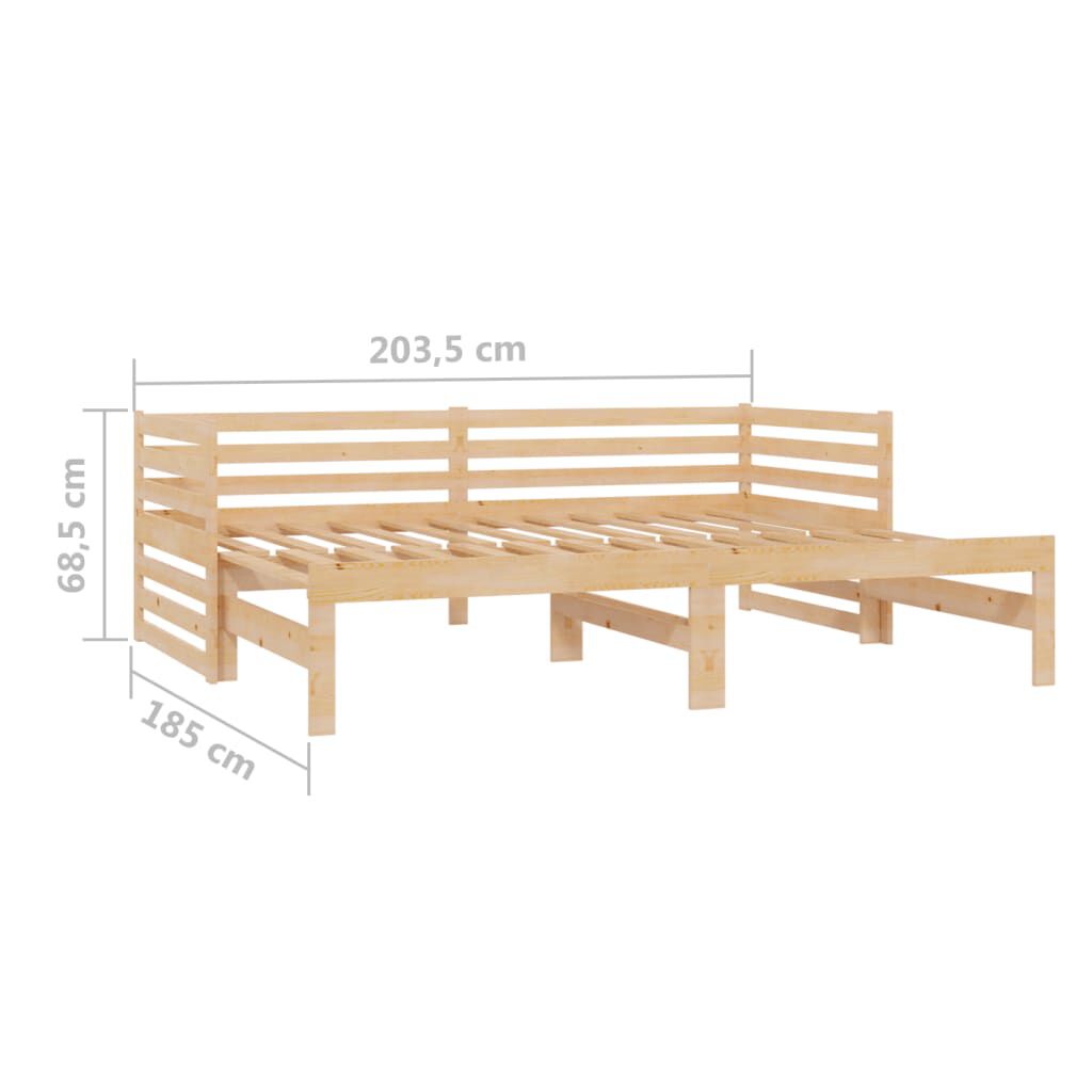vidaXL Καναπές Κρεβάτι Συρόμενος 2x(90x200) εκ. από Μασίφ Ξύλο Πεύκου