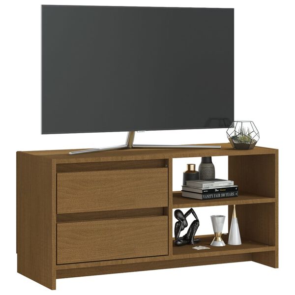 vidaXL Έπιπλο Τηλεόρασης Μελί 80 x 31 x 39 εκ. από Μασίφ Ξύλο Πεύκου
