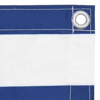 vidaXL Διαχωριστικό Βεράντας Λευκό/Μπλε 75 x 300 εκ. Ύφασμα Oxford
