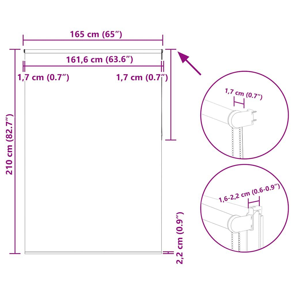 vidaXL Ρολέρ Μπλακάουτ Λευκό 165x210 εκ. Πλάτος υφάσματος 161,6εκ.