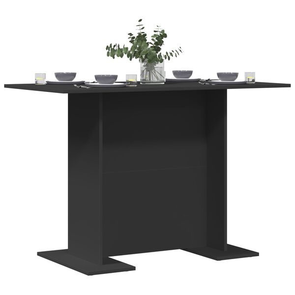 vidaXL Τραπεζαρία Μαύρο 110 x 60 x 75 cm Επεξεργασμένο ξύλο