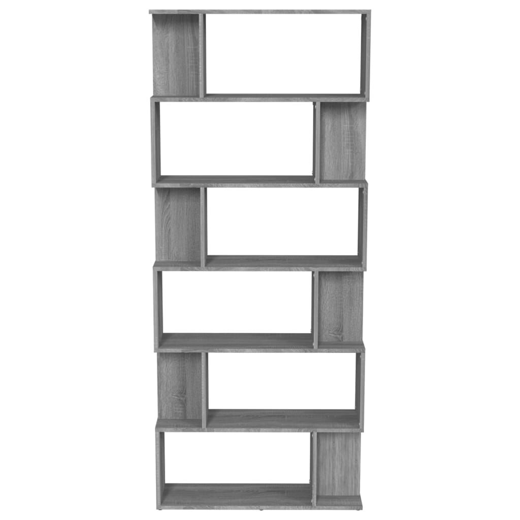 vidaXL Βιβλιοθήκη/Διαχωρ. Χώρου Γκρι Sonoma 80x24x192 εκ Επεξεργ. Ξύλο