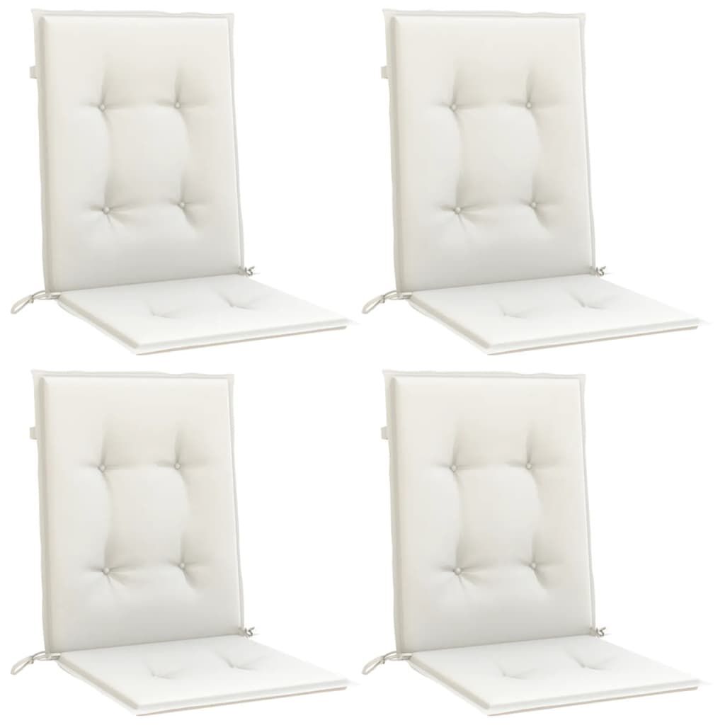 vidaXL Μαξιλάρια Καρέκλας με Πλάτη 4 τεμ. Κρεμ 120x50x4εκ. Ύφασμα