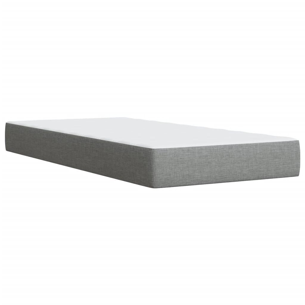 vidaXL Κρεβάτι Boxspring με Στρώμα Ανοιχτό Γκρι 90x200 εκ. Υφασμάτινο