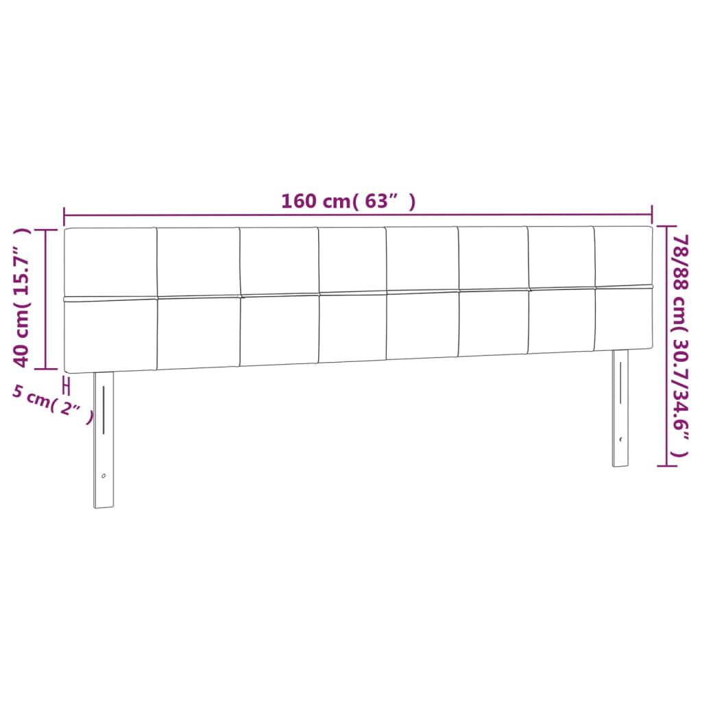 vidaXL Κεφαλάρια Κρεβατιού 2 τεμ. Σκ. Γκρι 80 x 5 x 78/88εκ.Υφασμάτινο