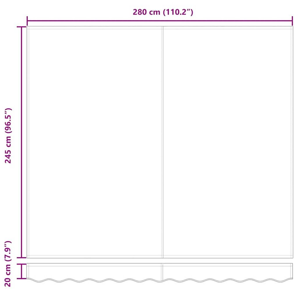 vidaXL Ύφασμα αντικατάστασης τέντας Μαύρο 300 x 250 εκ Καραβόπανο