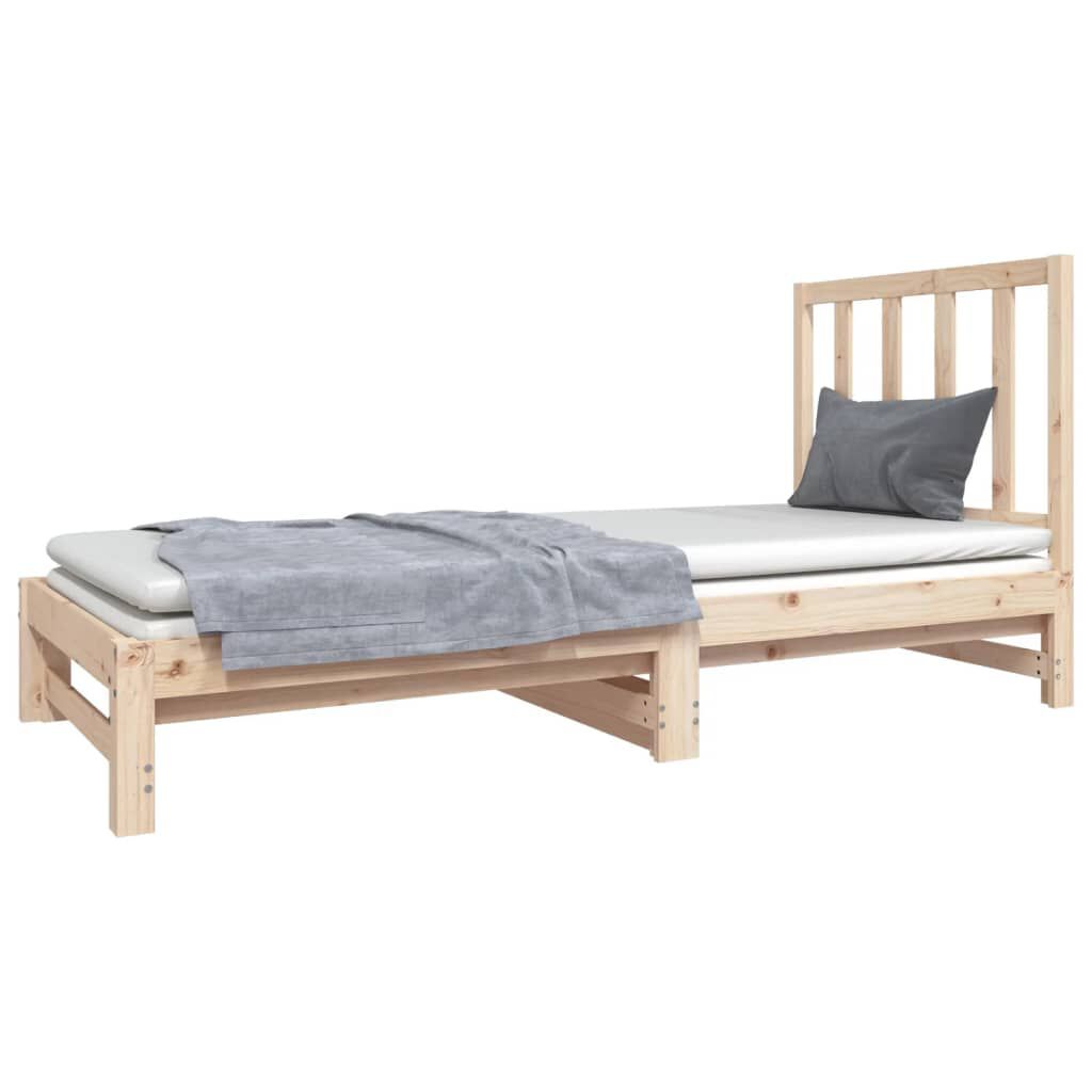 vidaXL Καναπές Κρεβάτι Συρόμενος 2x(90x190) εκ. Μασίφ Ξύλο Πεύκου