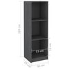 vidaXL Βιβλιοθήκη/Διαχωρ. Χώρου Γκρι 36x33x110 εκ. Μασίφ Ξύλο Πεύκου
