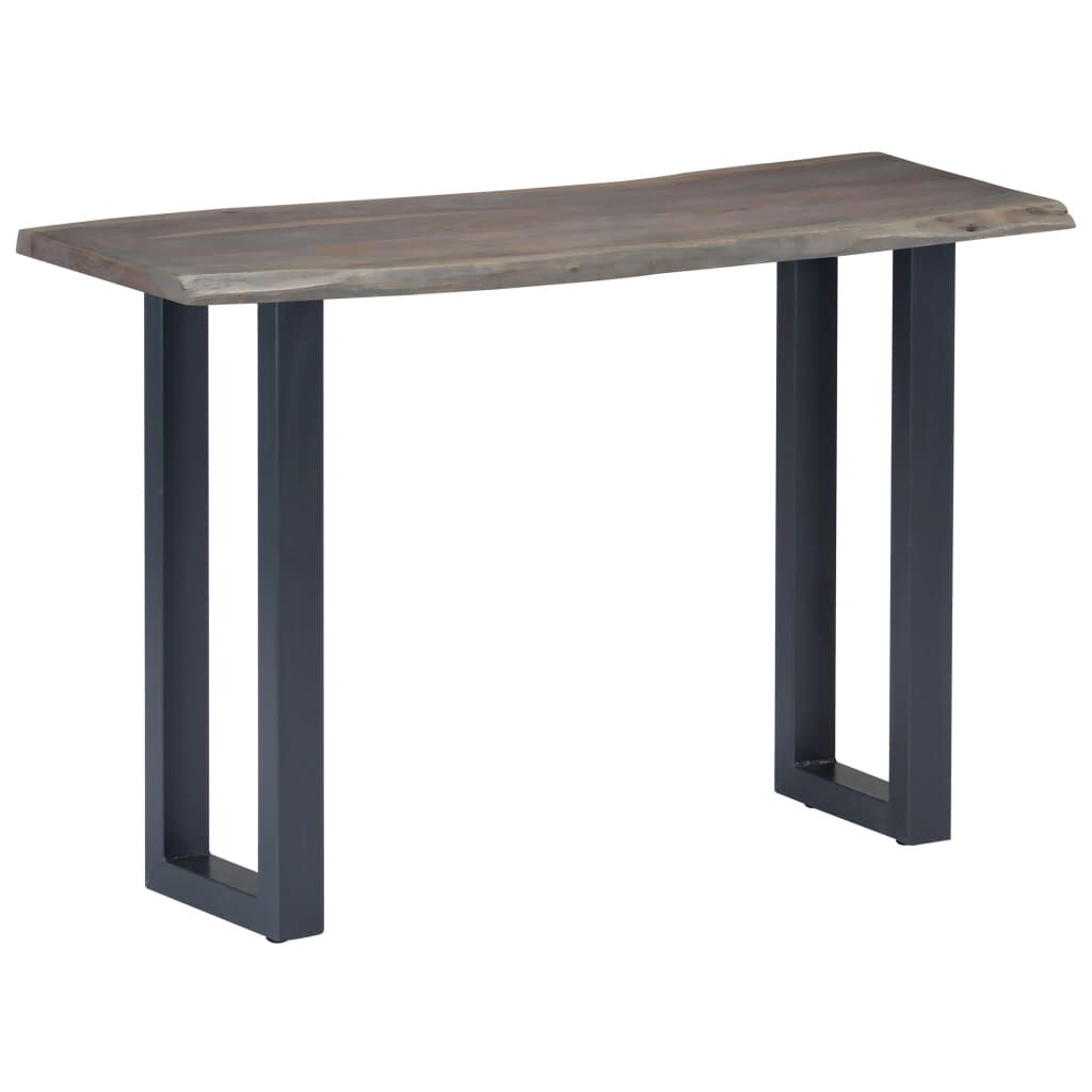 vidaXL Τραπέζι Κονσόλα Γκρι 115x35x76 εκ. Μασίφ Ξύλο Ακακίας / Σίδηρο