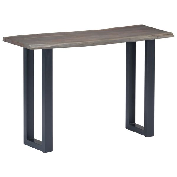 vidaXL Τραπέζι Κονσόλα Γκρι 115x35x76 εκ. Μασίφ Ξύλο Ακακίας / Σίδηρο