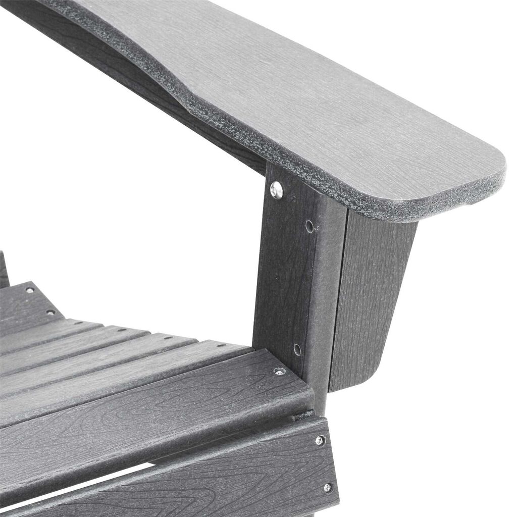 vidaXL Καρέκλα Adirondack με Υποπόδιο Ανοιχτό Γκρι HDPE