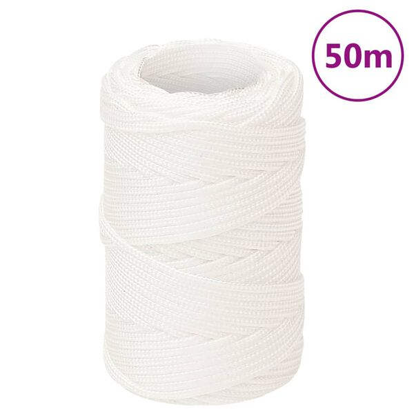 vidaXL Σχοινί Ναυτιλίας Ολόλευκο 2 χιλ. 50 μ. από Πολυπροπυλένιο