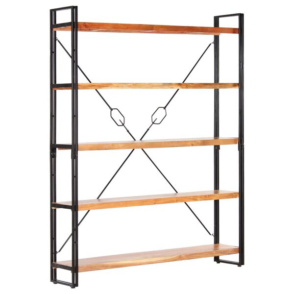vidaXL Βιβλιοθήκη με 5 Επίπεδα 140 x 30 x 180 εκ. Μασίφ Ξύλο Ακακίας