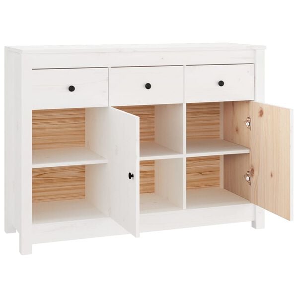 vidaXL Συρταριέρα Λευκή 100x35x74 εκ. από Μασίφ Ξύλο Πεύκου