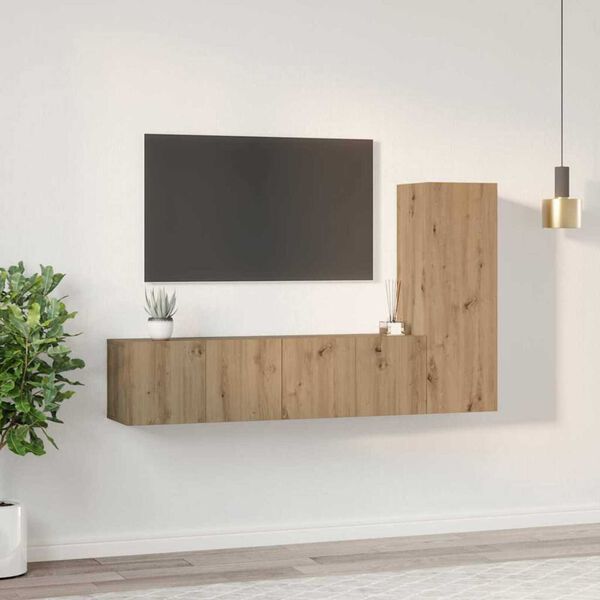 vidaXL Σετ επίπλου τηλεόρασης 3 pcs Artisan Oak Επεξεργασμένο ξύλο