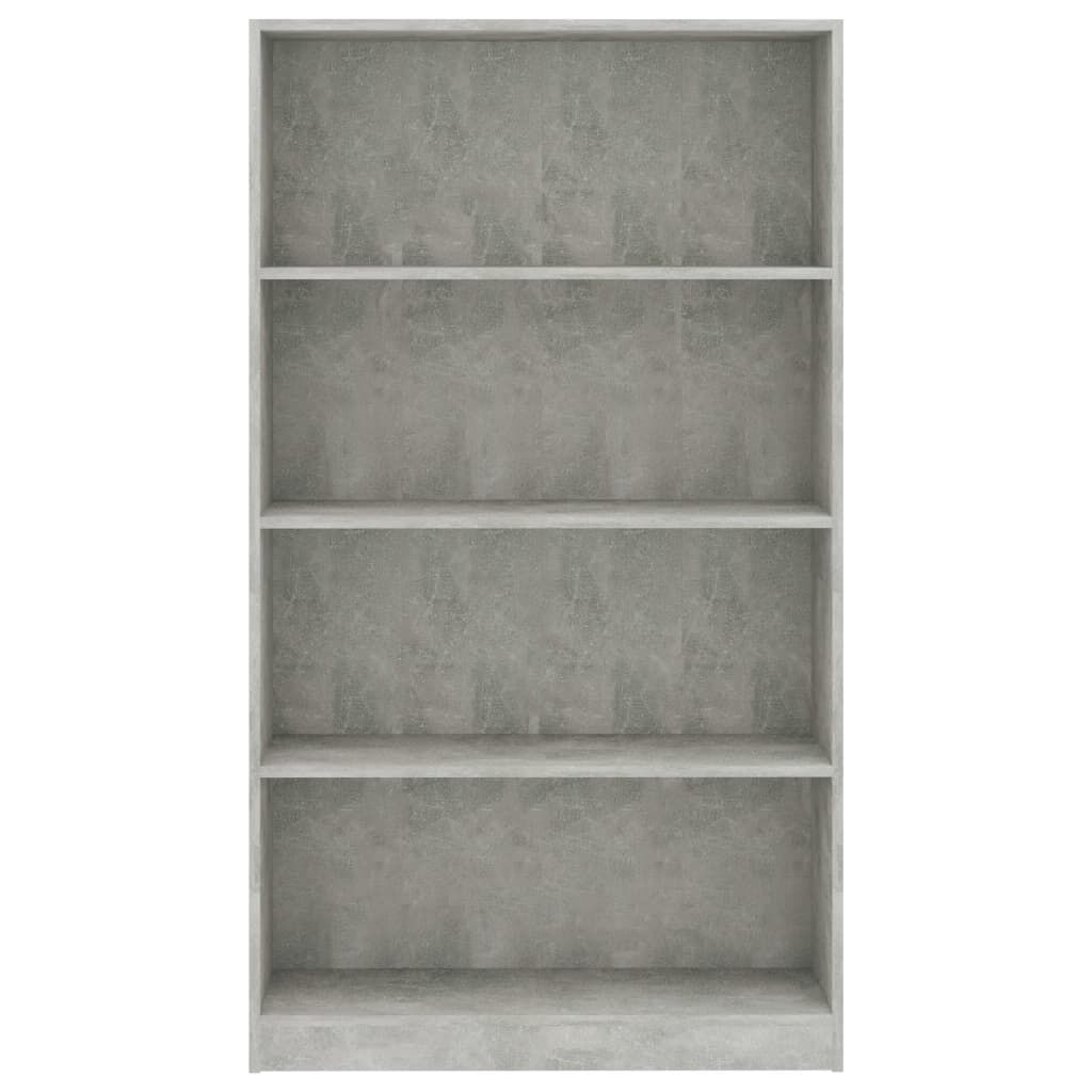vidaXL Βιβλιοθήκη με 4 Ράφια Γκρι Σκυροδέμ. 80x24x142 εκ. Επεξ. Ξύλο