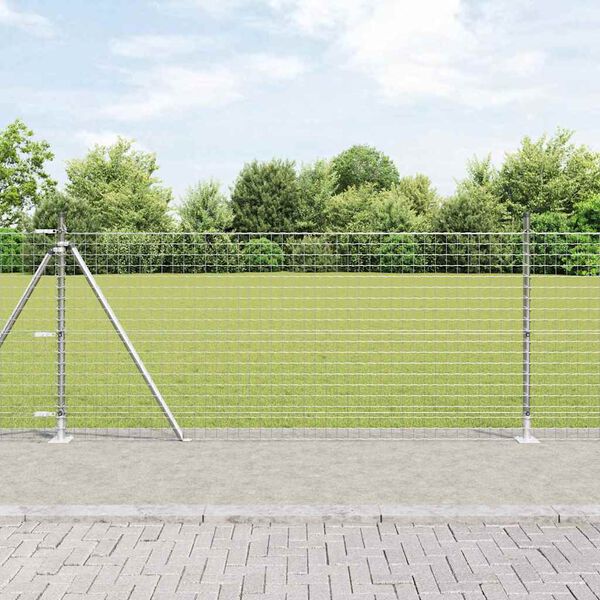 vidaXL Πό posts φράχτη 13 pcs Ασημί Ø32mm 110 εκ Γαλβανισμένος χάλυβας