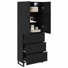 vidaXL Highboard &mu;&epsilon; &sigma;&upsilon;&rho;&tau;ά&rho;&iota; 2 pcs &Mu;&alpha;ύ&rho;&eta; &Omicron;&xi;&upsilon;ά 69,5 x 34 x 180 &epsilon;&kappa;.