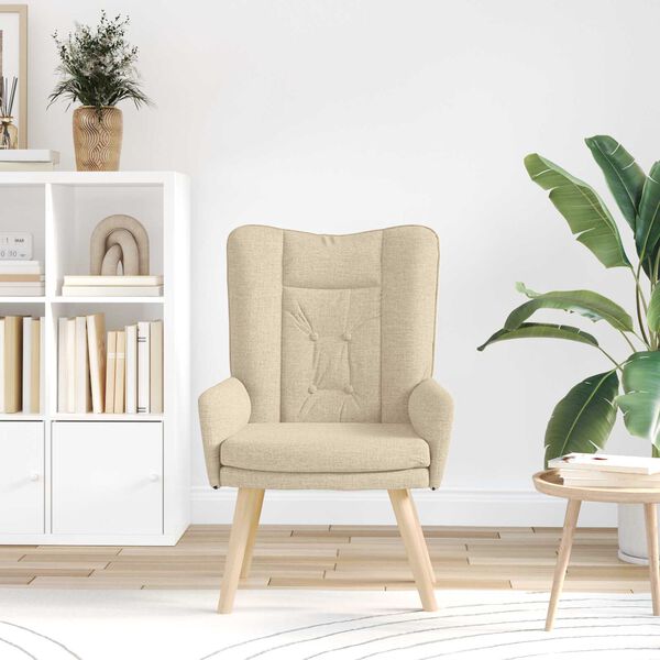 vidaXL Χαλαρωτική Πολυθρόνα Κρεμ 63 x 67 x 94 εκ. ύφασμα