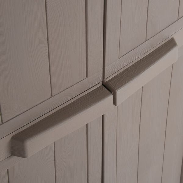 vidaXL Ντουλάπι Αποθήκευσης Κήπου Καφέ 65x45x172 εκ. PP Εμφάνιση Ξύλου