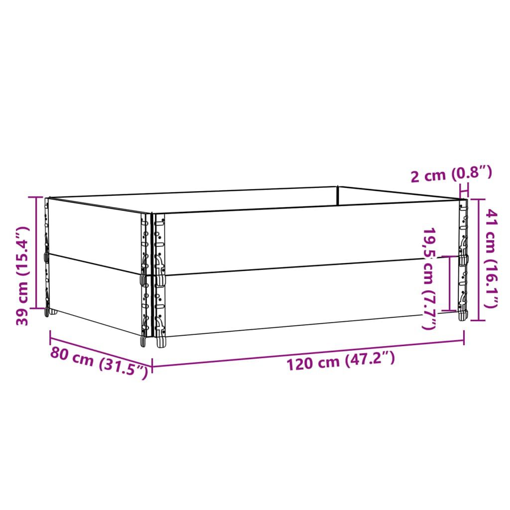 vidaXL Ζαρντινιέρα Κήπου Γκρι 120 x 80 εκ. από Μασίφ Ξύλο Πεύκου