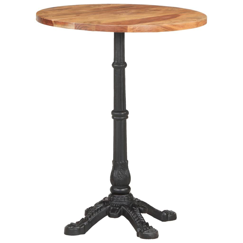vidaXL Τραπέζι Bistro Ø60 x 76 εκ. Μασίφ Ξύλο Ακακίας