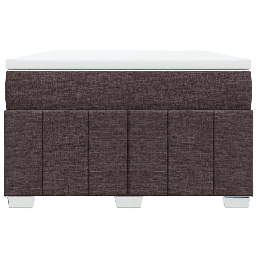 vidaXL Κρεβάτι Boxspring με Στρώμα Σκούρο Καφέ 120x190 εκ Υφασμάτινο