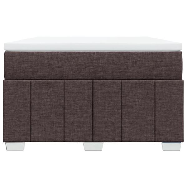 vidaXL Κρεβάτι Boxspring με Στρώμα Σκούρο Καφέ 120x190 εκ Υφασμάτινο